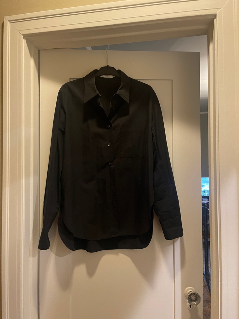 Frankie Shop Black Lui Shirt Long Sleeve Button Down Shirt